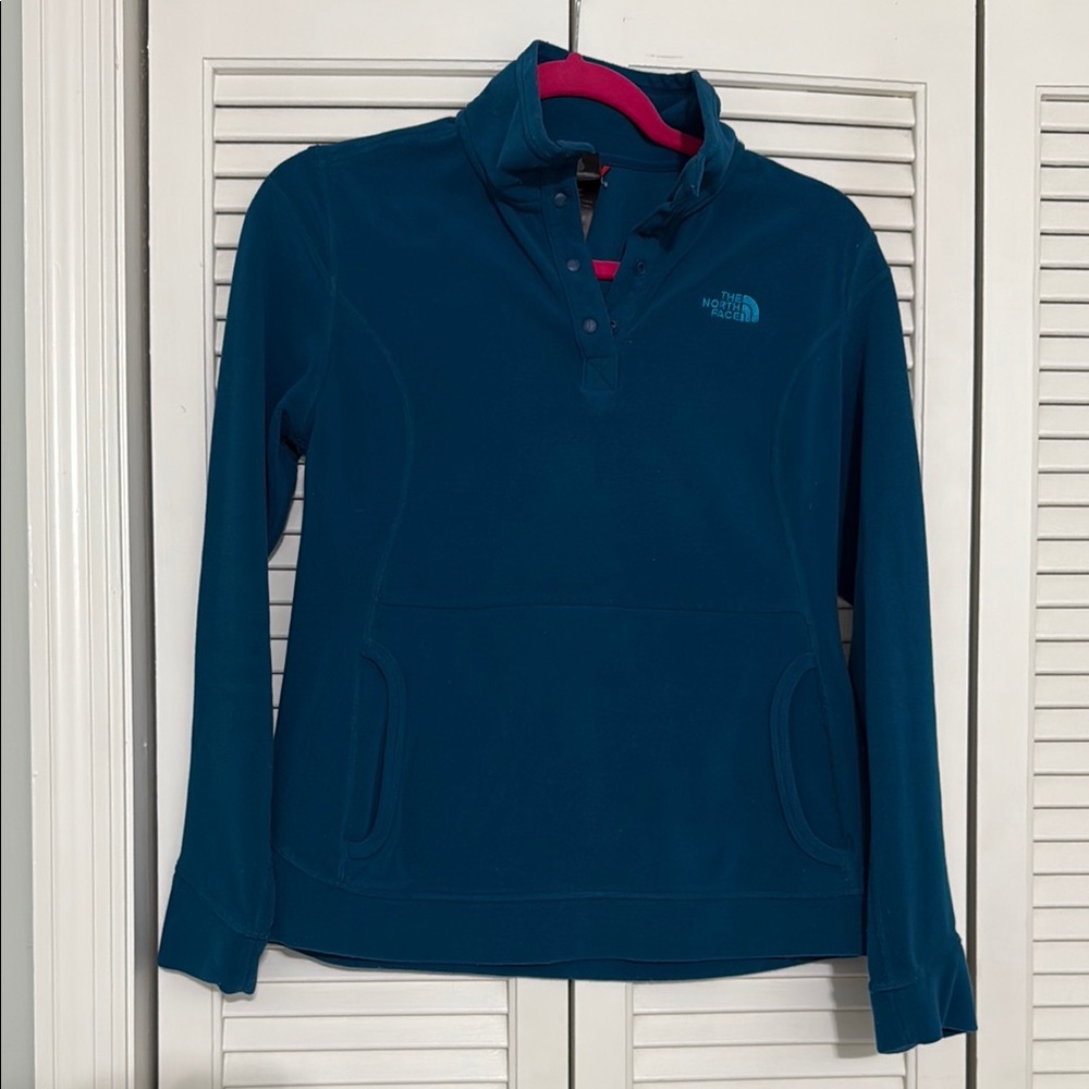 The North Face Women's Teal half-button Neck Sweater